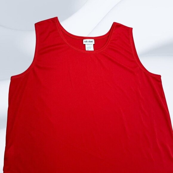 Vicki Wayne Womens Red Sleeveless Polyester Undershirt Layering Tank Size XL - Picture 4 of 8